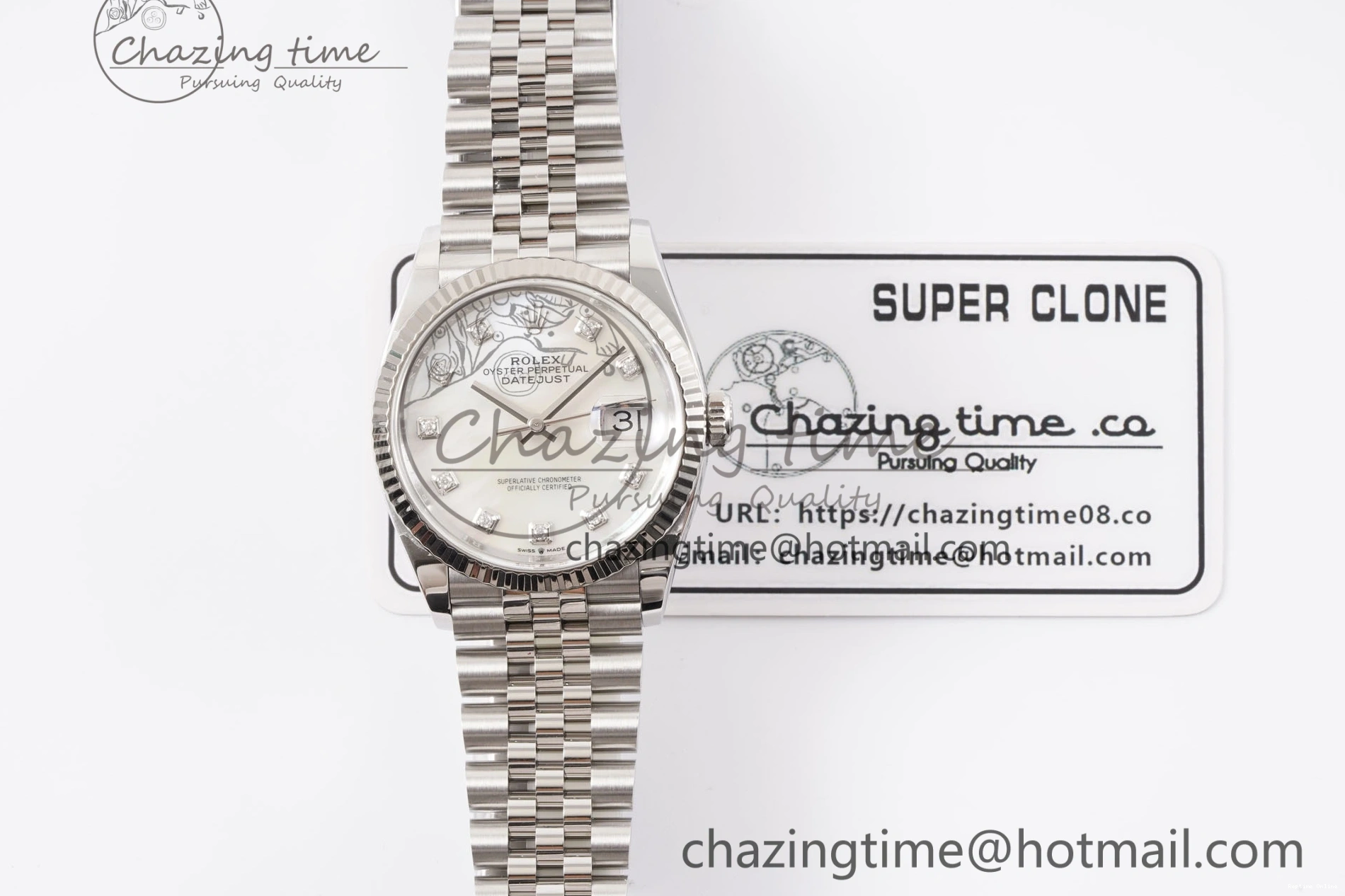 0419 DateJust 36 126234 Clean 1:1 Best Edition 904L Steel White MOP Diamonds Dial on Jubilee Bracelet VR Youthful 1992